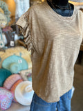 Camel Flutter Sleeve Top
