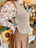 Mocha Mousse Side Button Vest