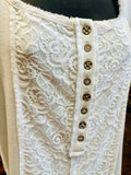 Rib Knit and Lace Details Tee in Off White, Candy Pink or Lilac