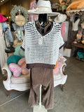 Ivory, Black or Beige  Daisy Knit Sweater