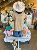 Camel Flutter Sleeve Top