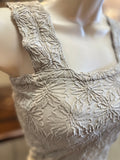 Floral Jacquard Tank Top in Coffee, Ivory, Oatmeal, Jade and Black