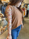 Beige or Rust Sleeveless Top