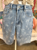 Floral Printed Denim Bermuda Short