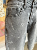 Washed Black Printed Bermuda Short