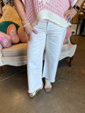 Risen White Crop Wide Leg Jean