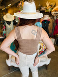 Floral Jacquard Tank Top in Coffee, Ivory, Oatmeal, Jade and Black