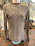 Brown Burnout Lace Top