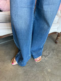 Risen Wide Seam and Button Detail Jeans