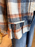Orange and Blue Ruffle Shacket