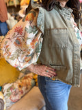 Beige Floral Print Blouse