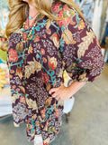 Brown Floral Mini Dress