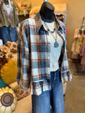 Orange and Blue Ruffle Shacket