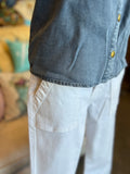 Hidden White Cropped Flare Jean