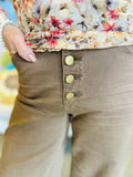 Red Bean or Coffee Brown Twill Pant