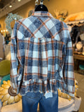 Orange and Blue Ruffle Shacket