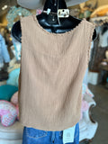 Gauze Tank Top in Cream or Mocha