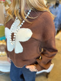 Brown Daisy Sweater