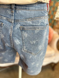 Floral Printed Denim Bermuda Short