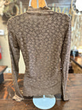 Brown Burnout Lace Top