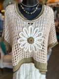 Ivory, Black or Beige  Daisy Knit Sweater