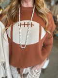 Football Jacquard Sweater in Brown or Cream