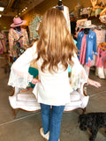 Lace Sleeve Top in Beige, Black,  White or Mint