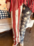 Black/Brown, Camel, Black ,Burgundy, Navy, Denim Blue and American Flag Yoga Pant