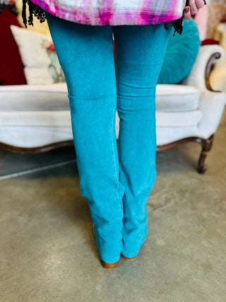 Black/Brown, Camel, Black, Denim Blue, Turquoise and Olive Yoga Pant