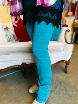 Black/Brown, Camel, Black, Denim Blue, Turquoise and Olive Yoga Pant