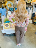 Red Bean or Coffee Brown Twill Pant