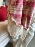 Pink and Beige Lace Flannel