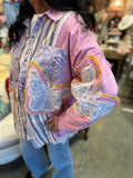 Pink Purple Butterfly Patch Jacket