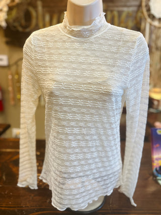 Cream or Black  Daisy Lace Top