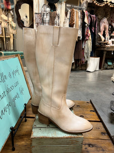 Diba True Fig Garden Boot in Off White Leather