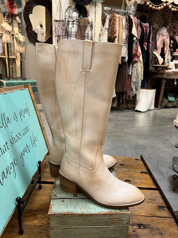 Diba True Fig Garden Boot in Off White Leather