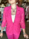 Hot Pink Lace Blazer