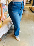 Risen Button Front Patch Pocket Cuffed Jean