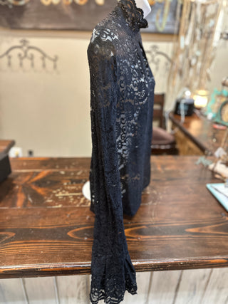 Lace Bell Sleeve Top in Black or Cream