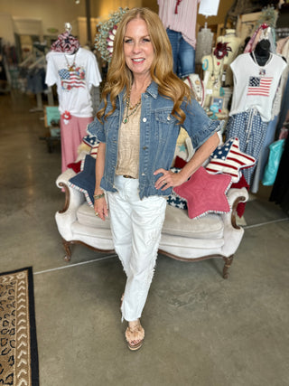 Ruffled Denim Jacket