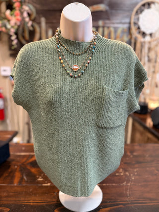 Dry Herb or Vanilla Cap Sleeve Sweater