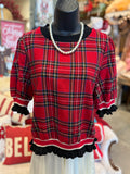 Tartan Plaid Contrast Top
