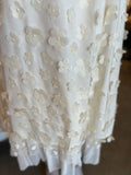Cream 3D Floral Midi Dress