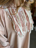 Fringed Pink Top