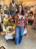 Hazelnut or Rosewood Plaid Patch Hoodies