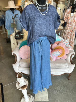 Linen Trousers in Beige, Black, Blue Jeans, Duck Green and Khaki