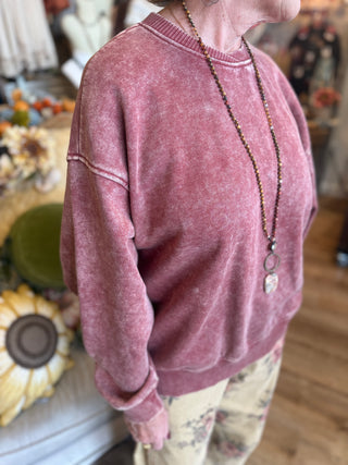 Dark Rust Fleece Pullover