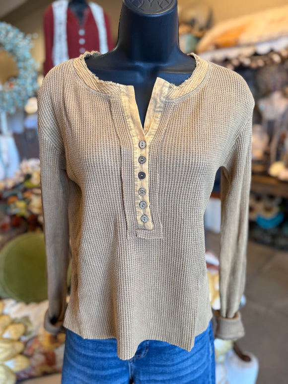 Coffee Henley Top