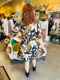 Camel Floral Mix Dress