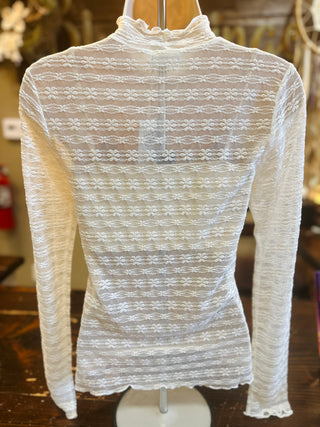 Cream or Black  Daisy Lace Top